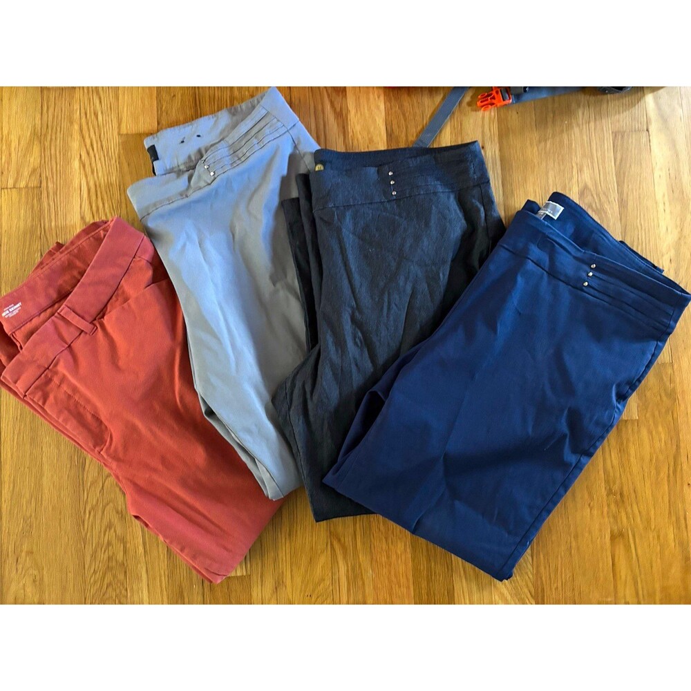 JM Collection & Old Navy Women’s Pants Lot 4 Size 20W Solid Navy Black Gray Rust
